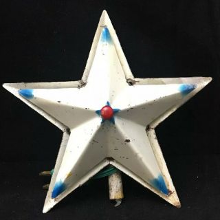 Vintage Noma Metal Illuminated Electric Star Christmas Tree Topper Red/white/blu