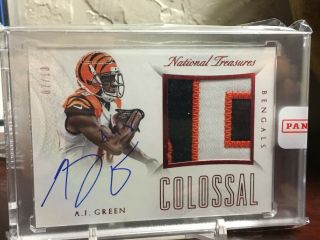 2015 National Treasures Colossal Patch On Card Auto /10 Bengals