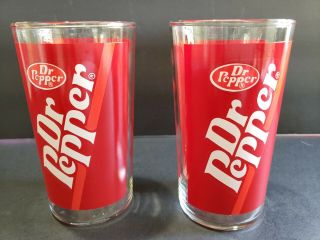 Vtg Rare Dr.  Pepper Soda Fountain Tumbler Glass Classis Retro Pair