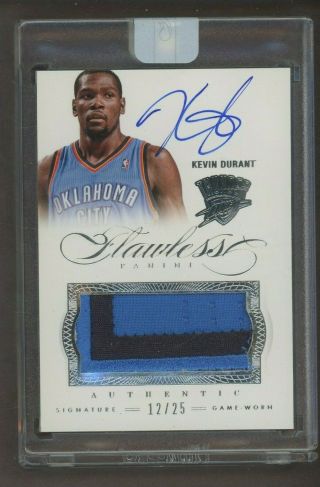 2012 - 13 Flawless Kevin Durant Thunder 3 - Color Game Patch Auto 12/25