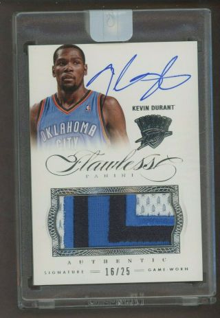 2012 - 13 Flawless Kevin Durant Thunder 3 - Color Game Patch Auto 16/25