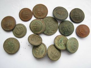 Set Of Antique Vintage Ww1 German Prussia Buttons With Crowns