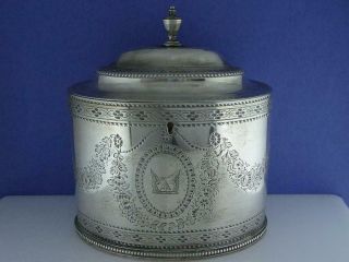 Rare George Iii Silver Tea Caddy By Hester Bateman London C1783 W/ Family Crest