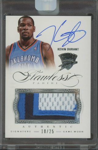 2012 - 13 Flawless Kevin Durant Thunder 3 - Color Game Patch Auto 18/25