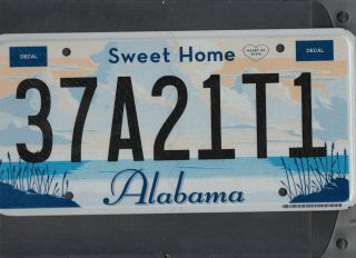 Alabama Passenger License Plate " 37a21t1 " Henry