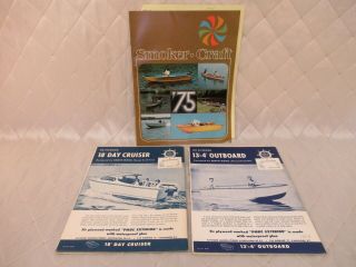 Smoker Craft Outboard Small Boat Building Sales Brochures Cruiser Plywood Vtg