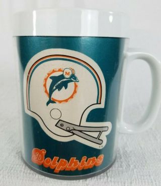 Vintage 1976 Miami Dolphins Coffee Mug Cup Two Bar Face - Mask Helmet