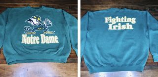 Vintage Notre Dame Fighting Irish Sweatshirt Extra Large 90s 80s