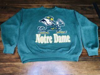 Vintage Notre Dame Fighting Irish Sweatshirt Extra Large 90s 80s 2