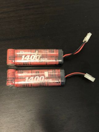 Vintage Rc 2x Duratrax 7cell 8.  4v 1400mah Scr Sanyo Red Sce
