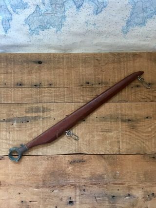 Rare 18” Rail Mount Flag Pole,  Antique Wood Boat,  Chris Craft.  Brass And Wood
