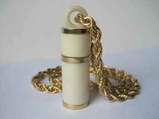 Vintage Perfume Bottle Pendant Necklace With Rope Chain