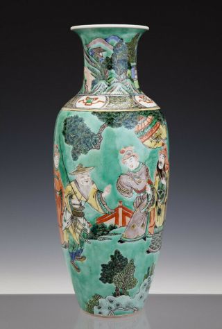 Perfect Large Chinese Porcelain Fam - Verte Vase 19th C.  Figures 34cm