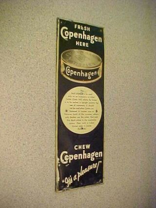 Vintage Metal Chew Copenhagen Sign W/tin Can Opener Center (no Opener)