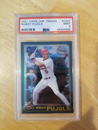 2001 Topps Chrome Traded Albert Pujols Rookie T247 Rc Psa 9 Cardinals