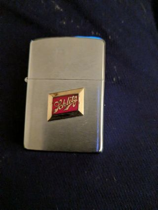 Vintage Zippo Lighter Schlitz Beer Advertising Personalized Richie On Back