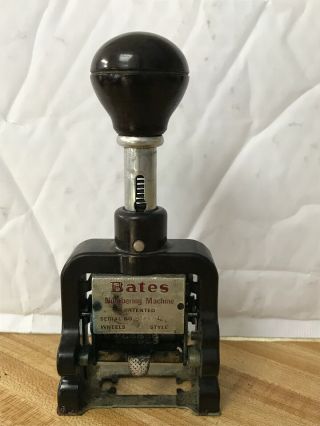 Vintage Bates 6 Wheel Numbering Machine Stamp - Reconditioned