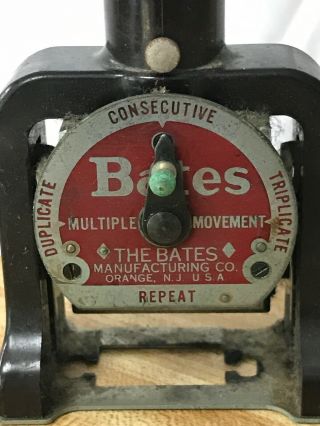 Vintage Bates 6 Wheel Numbering Machine Stamp - Reconditioned 3