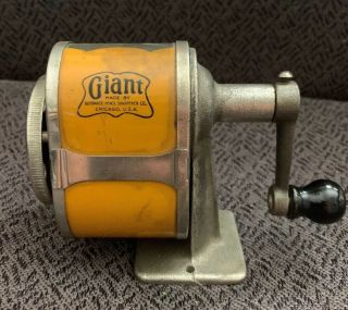 Vintage Cast Iron Base Giant Pencil Sharpener Table Wall Mount Rare