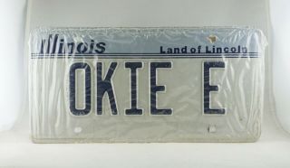 1996 Base Illinois Personalized License Plate Pair - " Okie E " -