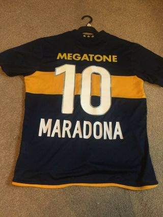 Maradona 10 Boca Juniors 2008 Football Shirt Xl Boys /small Mens Vintage Look