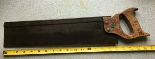 Warranted Superior Back Hand Saw 16” Cross Cut Tapered Blade Vintage Antique