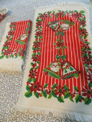 Cannon Christmas Kitchen Towels Set Of 2 Red/green/white Vintage