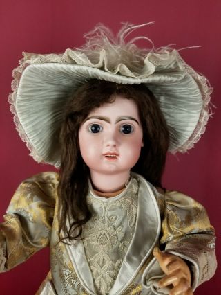 Antique French Jumeau Bebe Doll Walker Talker Kiss Body Blue Sleep Eyes 22 Inch