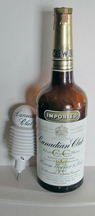 Vintage Canadian Club 1 Gallon 19 Inch Whiskey Bottle & Pump1966