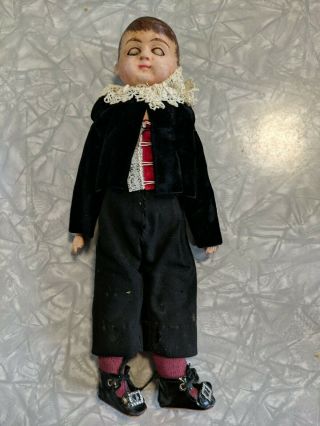 Antique German Doll Boy Medium 14 Inch Eyes Open And Close
