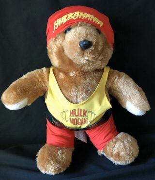 Vintage Wwf Hulk Hogan Plush Hulkamania Teddy Bear 1991 Titan Sports Rare