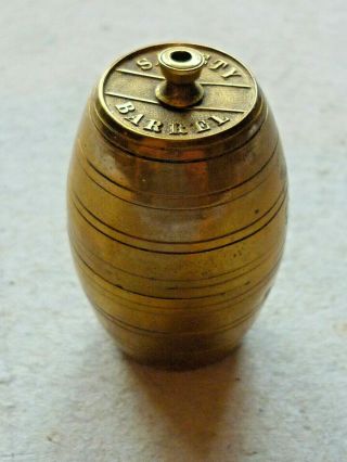 Antique Victorian Brass Vesta Case Go To Bed Match Case Safety Barrel