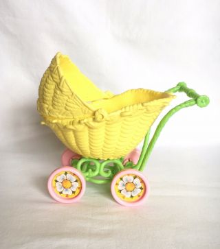 Vintage 1984 Strawberry Shortcake Berry Baby Buggy Yellow American Greetings