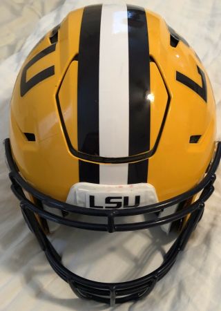 Jamal Adams 33 Game Worn LSU Tigers Riddell Gold Football Helmet LSU NY Jets 2
