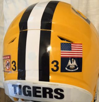 Jamal Adams 33 Game Worn LSU Tigers Riddell Gold Football Helmet LSU NY Jets 3