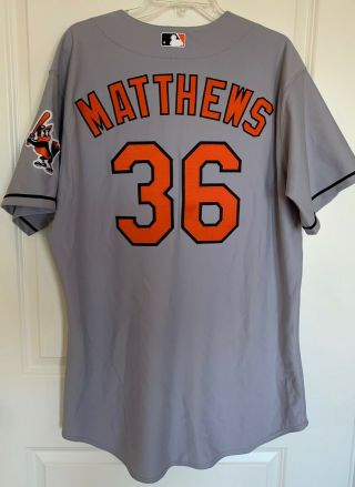 MLB Baltimore Orioles GARY MATTHEWS 36 Majestic Team - Issued Road Jersey (Sz 48) 2
