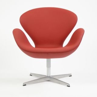 2010 Arne Jacobsen For Fritz Hansen Denmark Swan Chair Red Upholstery Knoll