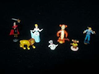 Polly Pocket 7 Disney Figures (cinderella,  Tigger,  Lion King,  Dalmatian)