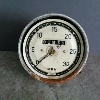 Vintage Vdo Tachometer Speedometer Boat 30 Mph 0072 Black White