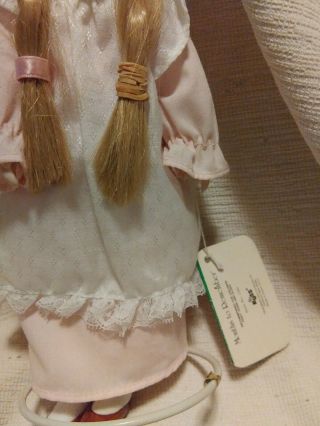 Vintage Russ Months to Remember August Blonde Doll Porcelain 8” tall with stand 3