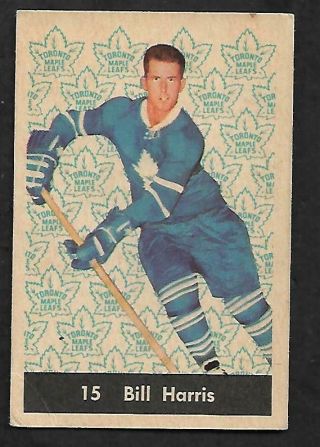 1961 - 62 Parkhurst Nhl Hockey: 15 Bill Harris,  Toronto Maple Leafs