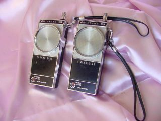 2 Vintage 1965 Sears 9 Transistor Walkie Talkie Radios Pair -