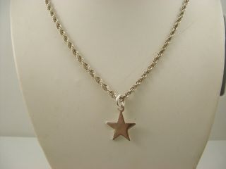 Vintage Chain Hallmarked Sterling Silver And 925 Star Pendant