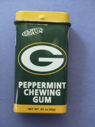 Empty Tin - Green Bay Packers Peppermint Chewing Gum Tin Last Lix - Collector 