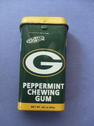 EMPTY TIN - GREEN BAY PACKERS Peppermint Chewing Gum Tin Last Lix - Collector ' s Item 2