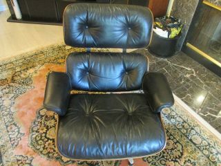 Vintage Herman Miller Eames Lounge Chair & Ottoman 670 671 Rosewood & Black Lthr 3