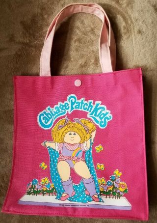 Vintage Cabbage Patch Kids Pink Tote Bag 1983 Girls Appalachian Artwork Aerobics