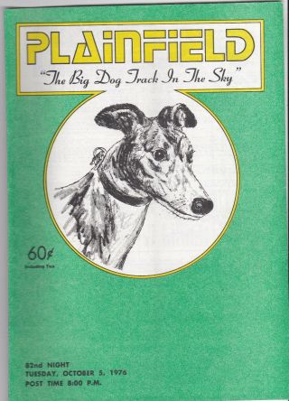Plainfield Greyhound Program 10 - 5 - 1976