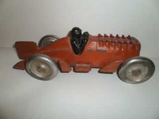 Vintage Antique Hubley 1930s Cast Iron Toy Race Car With Moving Pistons