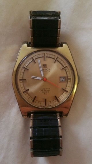 Vintage Tissot Mens Watch - Seastar - Goldplated - Time And Date -